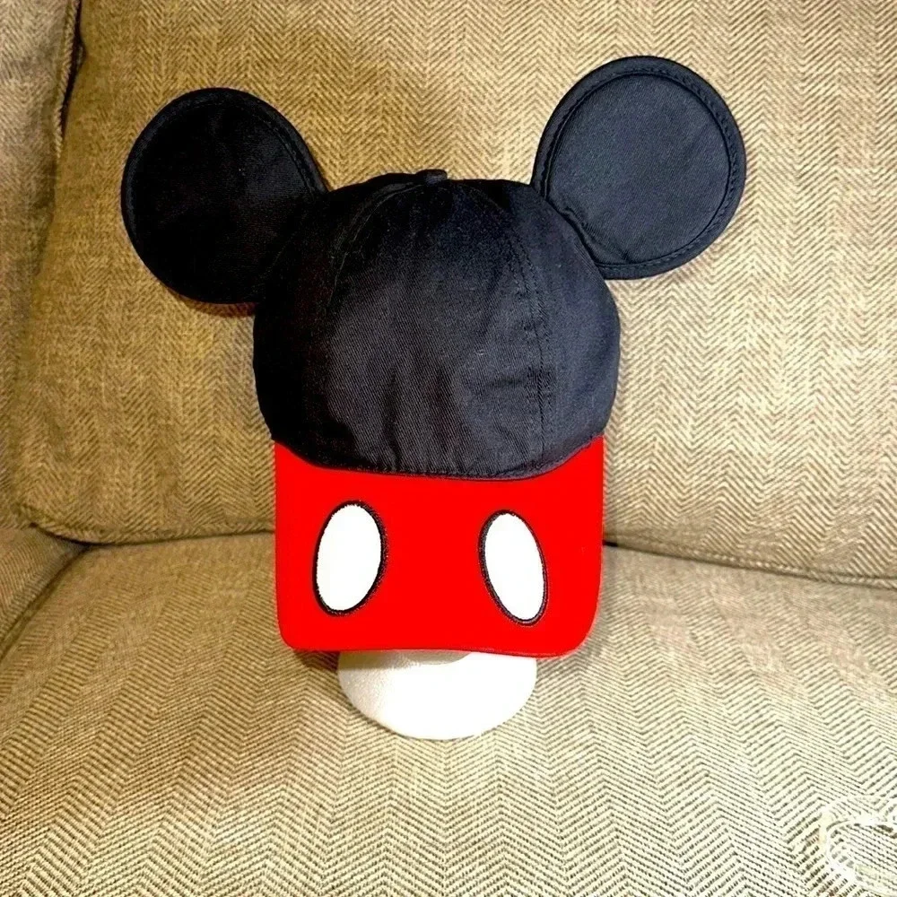 DISNEY WALT DISNEY WORLD PARKS MICKEY MOUSE BALLCAP HAT WITH MICKEY EARS EUC - Picture 2 of 13